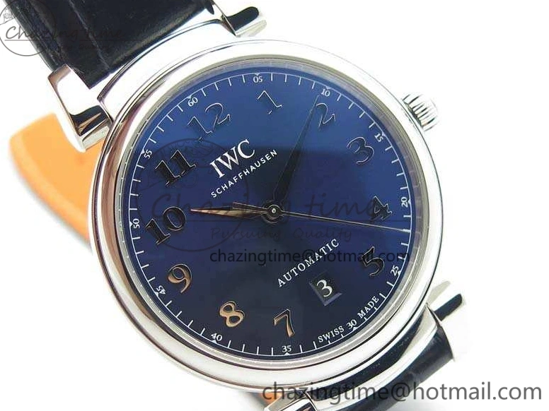 MIROTIME 0512 MoistureWicking Da Vinci IW356601 SS MKF 1:1 Best Edition Blue Dial On Black Leather Strap A 7233